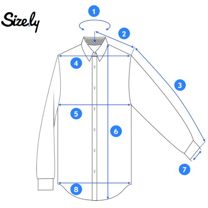 How men's dress shirts are sized