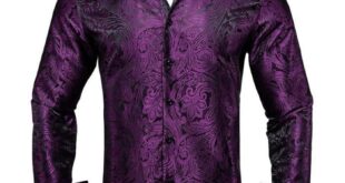 Mens purple print dress shirt