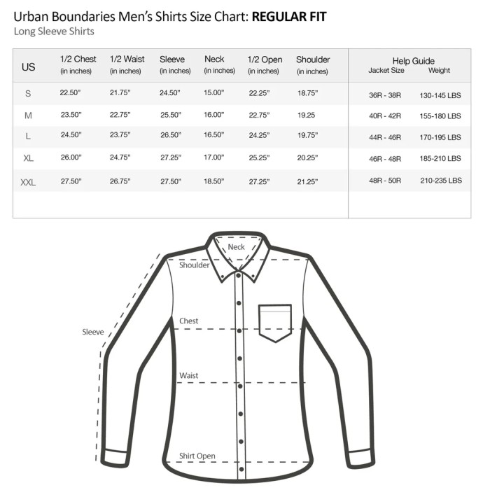 How men's dress shirts are sized