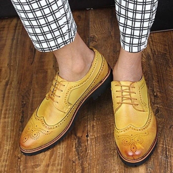 Yellow dress shoes for men