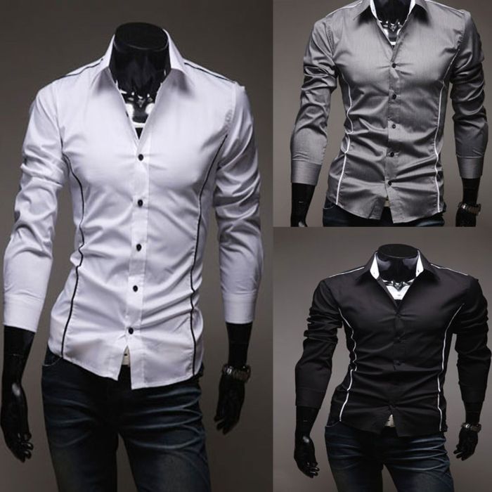 Men's dress shirt muscle fit